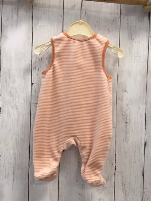   Strampler  Gr. 56  orange weiße Streifen Nicky Bärenkopf 