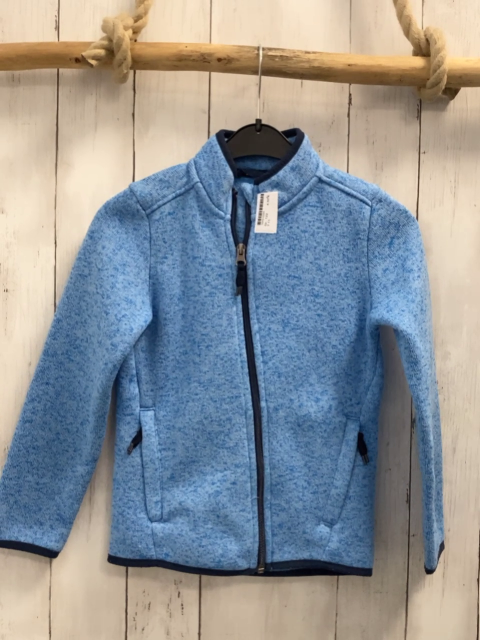  Fleecejacke Gr. 122  blau meliert dunkelblauer Bund