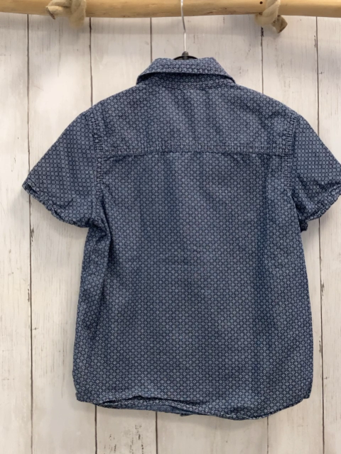 Benetton Sommerhemd  Gr. 116  blau weißer Punktdruck