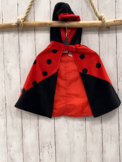 Deiters  Karnevalkostüm  Gr. 92/98  rot schwarzer Plüschumhang Marienkäfer 