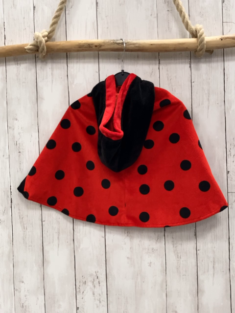 Deiters  Karnevalkostüm  Gr. 92/98  rot schwarzer Plüschumhang Marienkäfer 