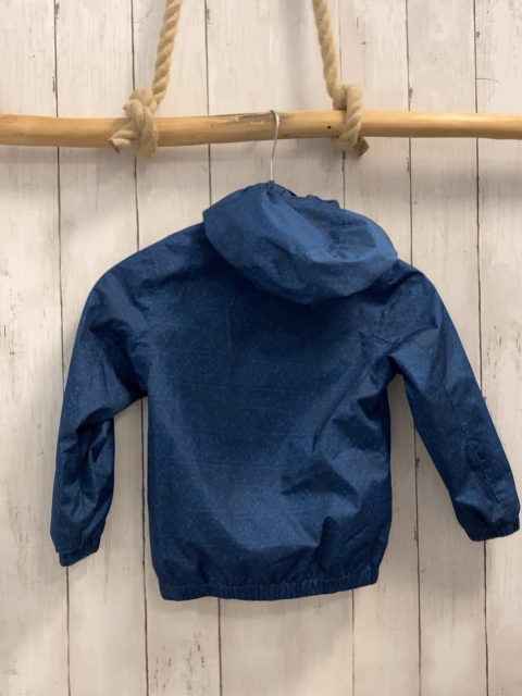 Decathlon  Regenjacke  Gr. 104  blau hellblauer Druck + Reißverschluss 