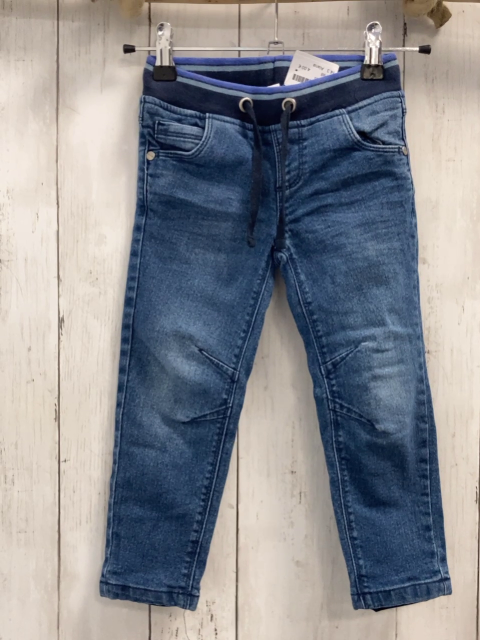 Alana  Hose  Gr. 98  blau Jeans blau hellgrau lila Streifenbund 