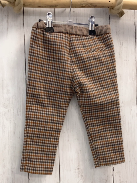 Zara  Hose  Gr. 86  grau ocker dunkelgrau kariert 