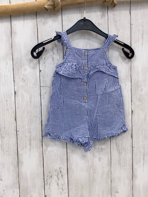 Zara  Playsuit  Gr. 80  blau weiß karret 