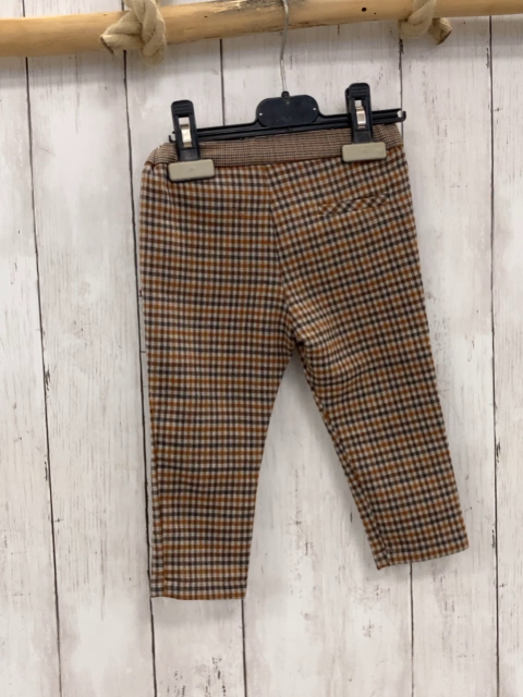 Zara  Jeggings  Gr. 86  ocker hellgrau grau kariert Täschen mit Rüschen 