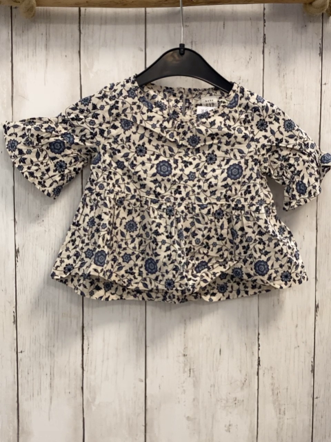 GAP  Sommerbluse  Gr. 74  beige blaue Blumen 
