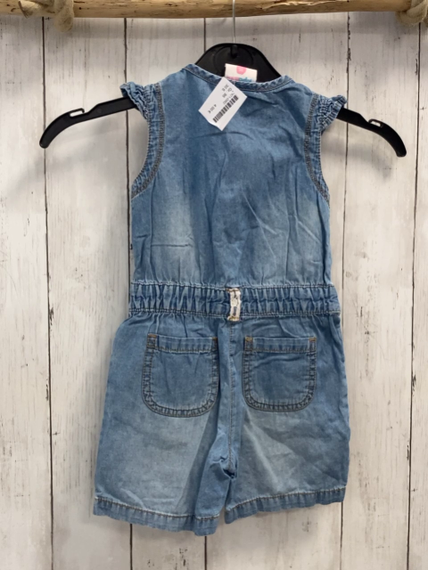   Playsuit  Gr. 86  blau Jeans weiße Blumenhäkelei 