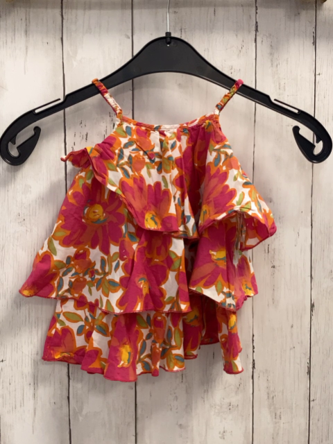 Zara  Kleid  Gr. 74  weiß pink orange gelbe Blumen Rüschen 
