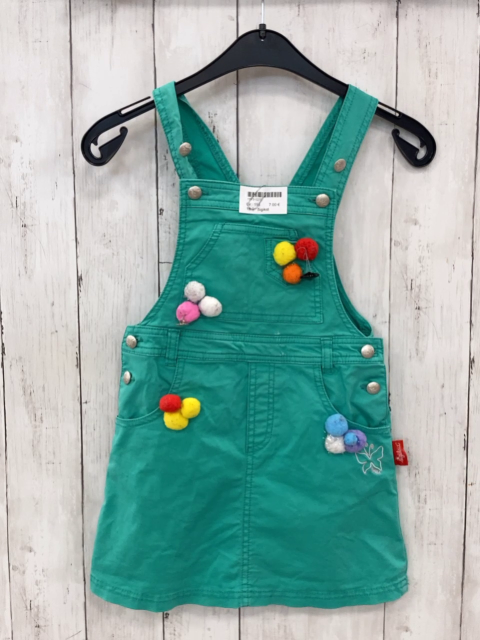 Sigikid Kleid Gr. 116  grün bunte Bommel