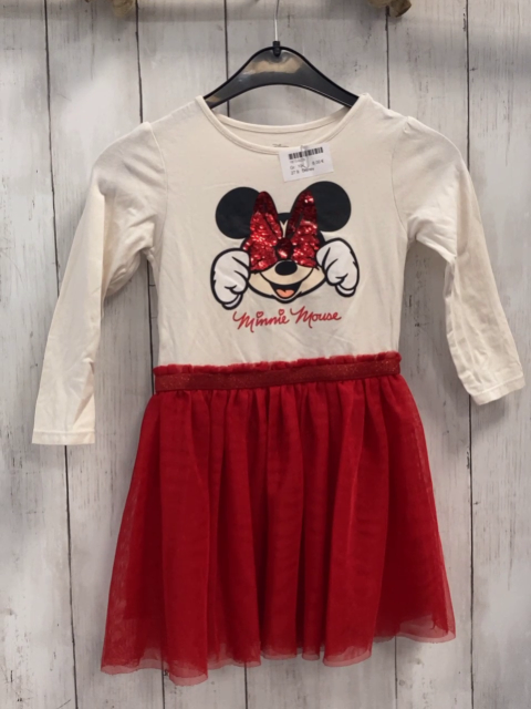 Disney  Kleid  Gr. 104  weißes Oberteil mit Minnie Mouse roter Tüllüberrock