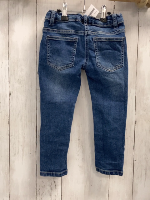  Hose  Gr. 98  blau Jeans Pailetteherz Bund verstellbar 