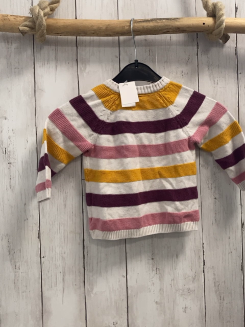 H&M Pullover Gr. 74  weiß lila gelb pink Streifen Strick