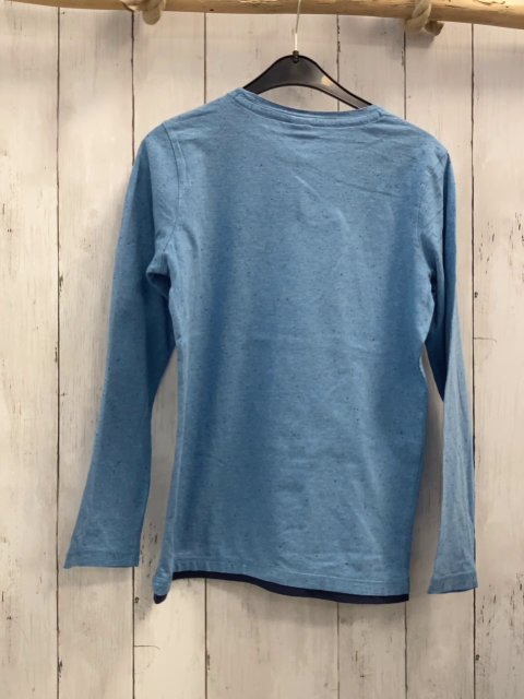 S´Oliver  Langarmshirt  Gr. 152  hellblau schwarze Punkte + Schrift 