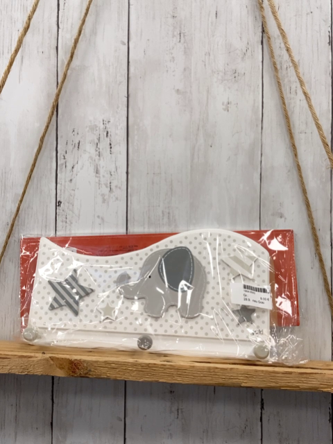 neu Goki Kindergaderobe weiß grau Elefant Holz