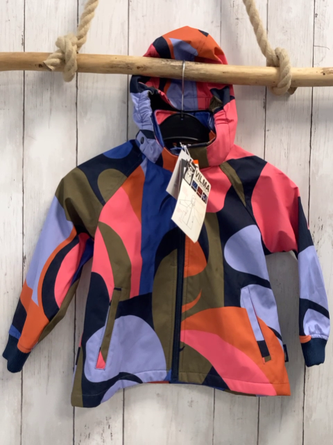 neu danefae Softshelljacke Gr. 110  blau schwarz pink oliv gemustert