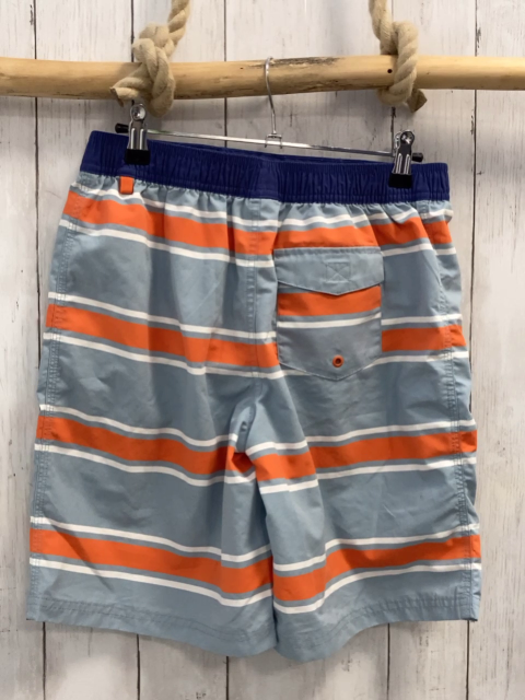 Mini Boden Badeshorts Gr. 164  grau orange weiß gestreift blauer Bund