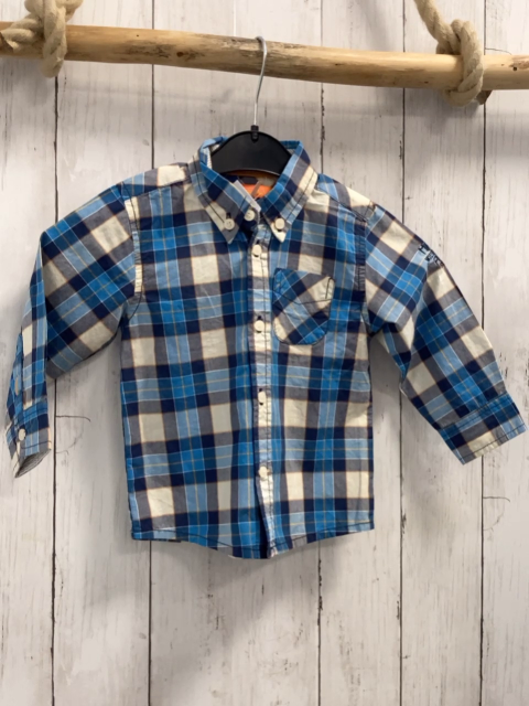 neu Staccato  Hemd  Gr. 74   blau hellblau gelb weiß kariert 