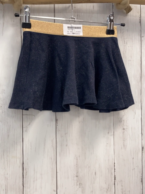 Petit Bateau  Rock Gr. 92 blau  mit Glitzerpunkten goldener Glitzerbund 