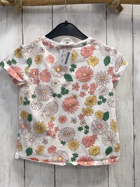 H&M  T-Shirt  Gr. 110  weiß Blumen Minnie Mouse 