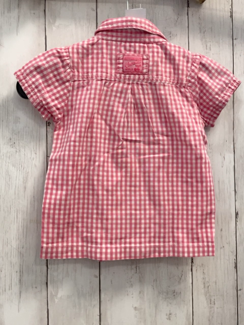   Sommerbluse  Gr. 104  pink weiß kariert Rüschen 