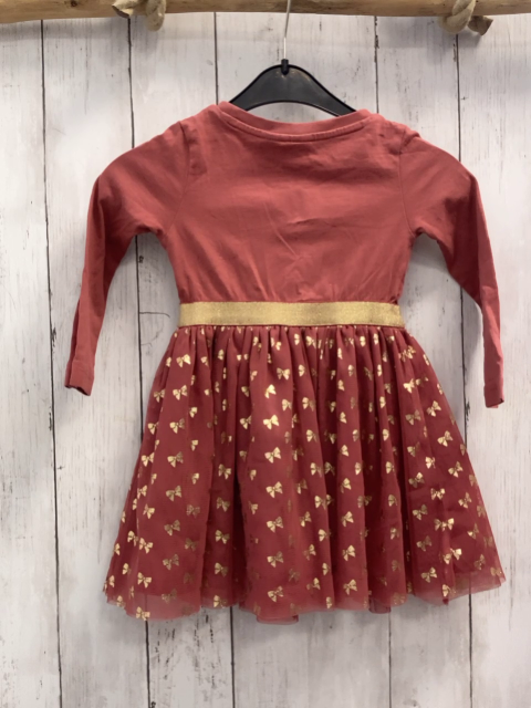 Minnie Mouse  Kleid  Gr. 86  lachs Oberteil mit Minnie Mouse Tüllrock mit goldenen Schleifen 