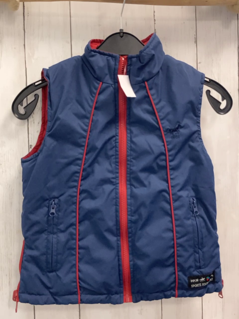 HKM Wendeweste Gr. 128  blau / rot Pferde 