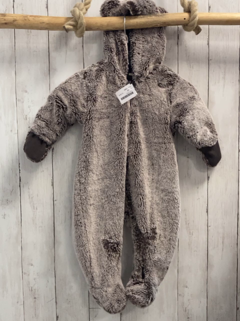 H&M  Overall  Gr. 68  hellgrau braun Fell Kapuze mit Ohren 