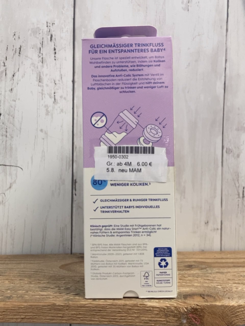 neu MAM Babyflasche  Gr. ab 4M  320 ml im Karton