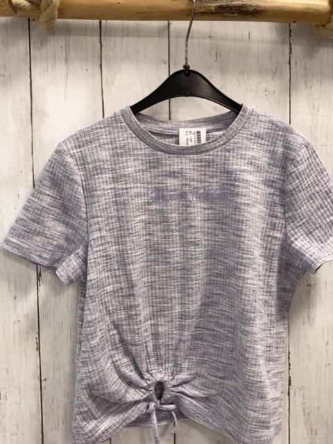 River Island  T-Shirt  Gr. 146  hellgrau lavendel meliert Struktur 