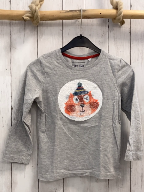  Langarmshirt  Gr. 122  grau Pailettenbild 