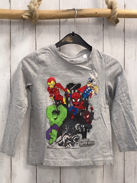 Marvel  Langarmshirt  Gr. 116  grau Avengers 
