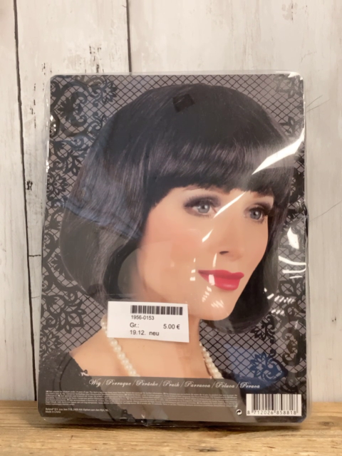 neu  Karnevalzubehör  schwarze Perücke 