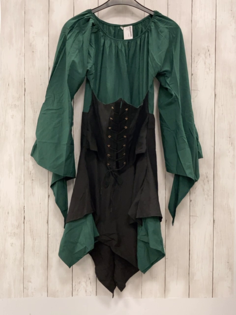   Karnevalkostüm Gr. M  grünes Oberteil mit schwarzem Mieder 