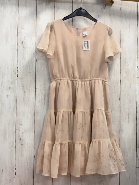 Manguun Kleid  Gr. 128  altrosa bronze glänzende Blumen 