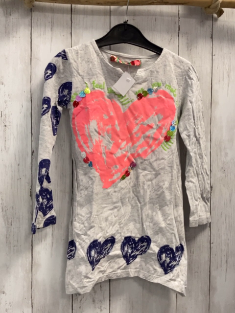 Desigual Kleid  Gr. 122/128  grau lila pink Herzen bunte Plättchen 