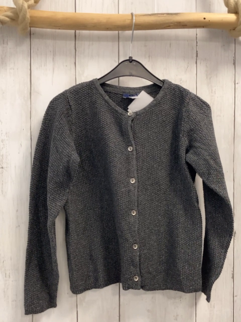 Okaidi Strickjacke  Gr. 128  grau Struktur mit Glitzer 