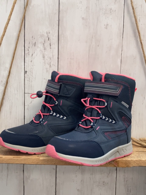 neu L&D Boots  Gr. 33  blau rosa Schnürsenkel Sohle + Futter 