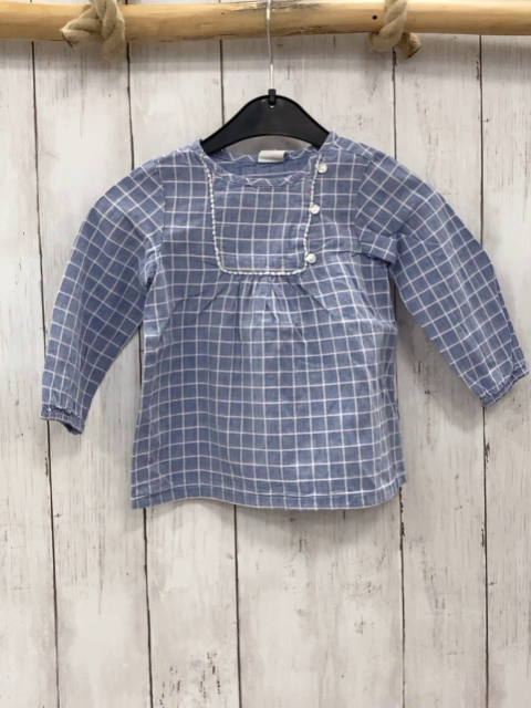 H&M Bluse Gr. 80  blau grau rosa Kariert