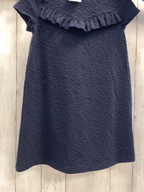 H&M Kleid Gr. 98  blau Struktur Rüschen