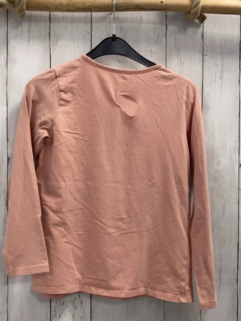 H&M  Langarmshirt  Gr. 134  lachs Hasenkopf mit schwarzer Schleife 