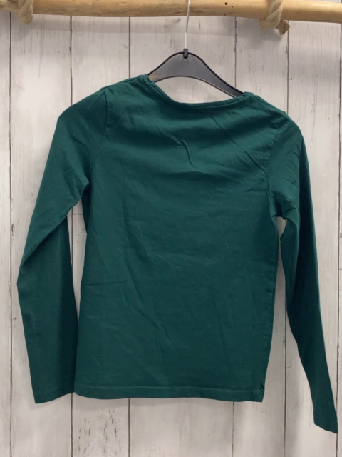 Kiabi  Langarmshirt  Gr. 134  grün weißes Reh lavendel Schrift 
