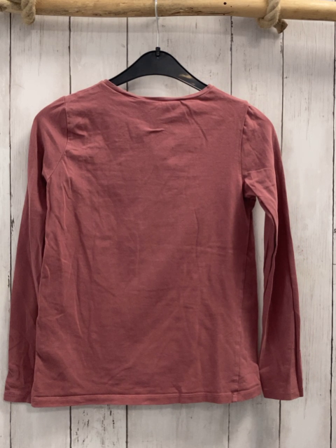 H&M  Langarmshirt  Gr. 134  altrosa rehkopf mit orange Schleife 