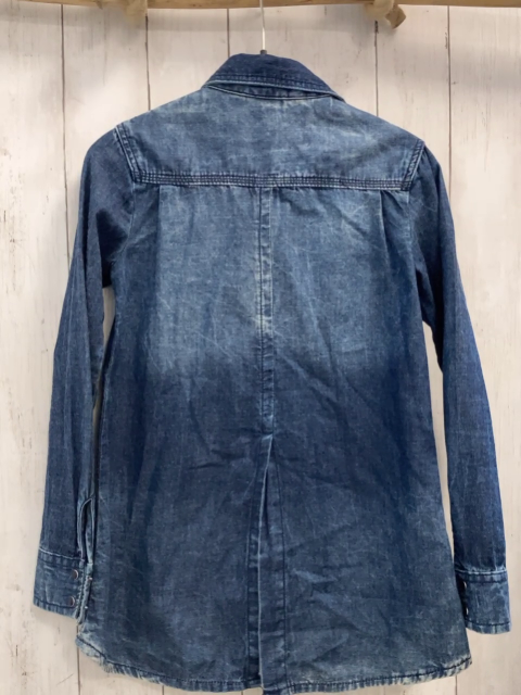 Blukids  Bluse  Gr. 140  blau Rüschen Steine am Kragen 