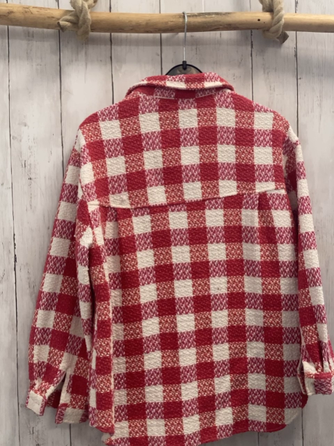 Zara  Bluse  Gr. 140  rot pink weiß kariert 
