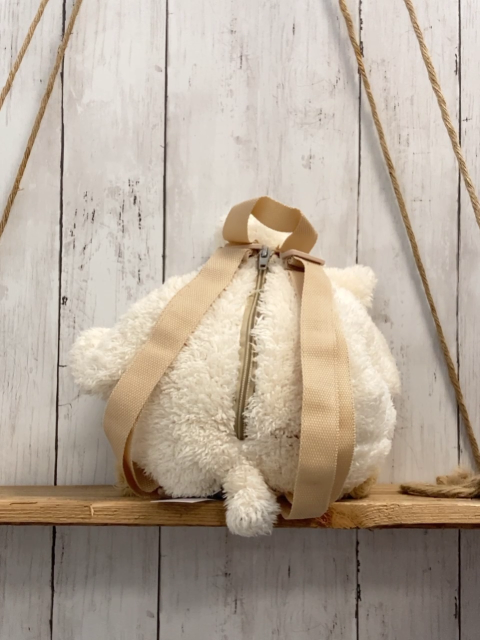   Rucksack beige Plüsch Schaf 