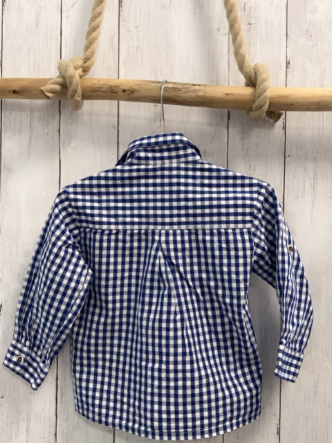 Isar Trachten  Hemd  Gr. 92  blau weiß kariert 