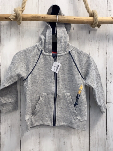 Okaidi Sweatjacke  Gr. 104  hellgrau Kapuze blauer Bund 