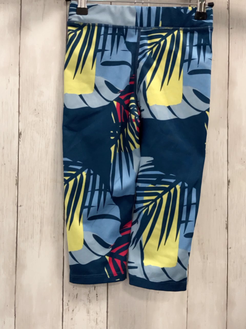   Sportcaprileggings  Gr. 146/152  petrol bunte Blätter 