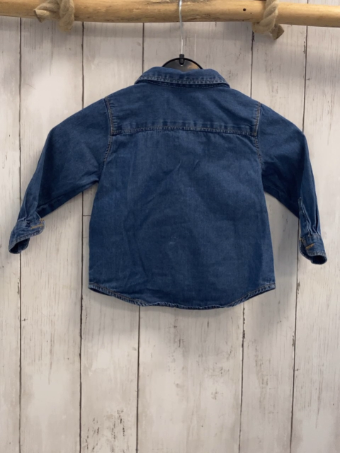 Zara Hemd  Gr. 80  blau Jeans orange Nähte 